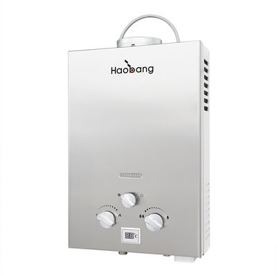 Scaldabagno a gas LP pannello in acciaio inossidabile doccia esterna 6L