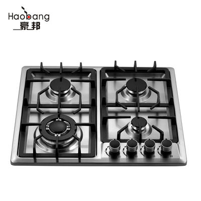 Gas naturale LPG Gas Cooker Acciaio inossidabile 4 Bruciatore Gas Hub